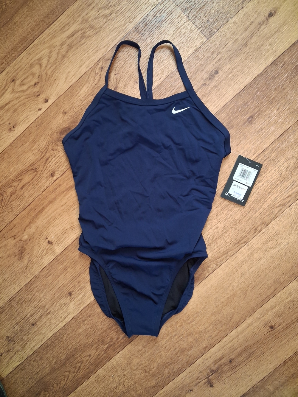 Nike Navy Blue Women’s One-Piece Swim Suit with White Swoosh